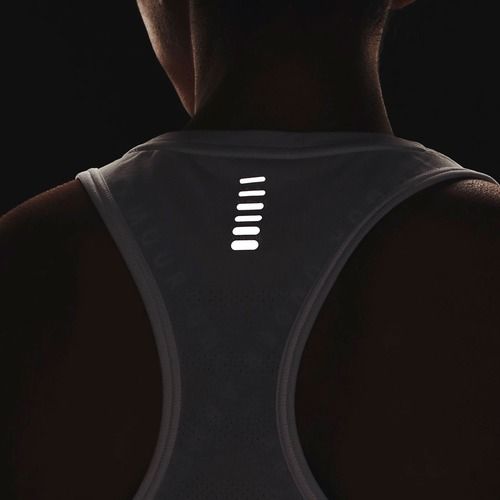 Maglietta da corsa Under Armour Seamless Stride Singlet bianca/riflettente da donna