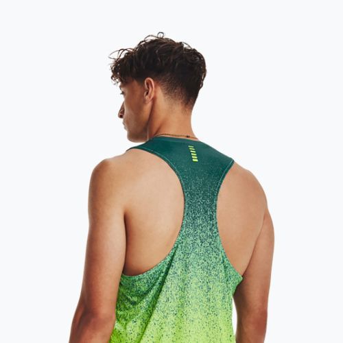 Under Armour Rush Cicada Singlet Uomo canotta da corsa coastal teal/lime surge