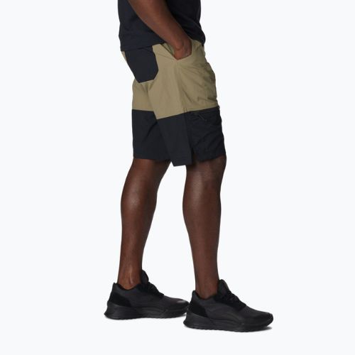 Pantaloncini da trekking Columbia Summerdry Belted verde pietra/nero da uomo