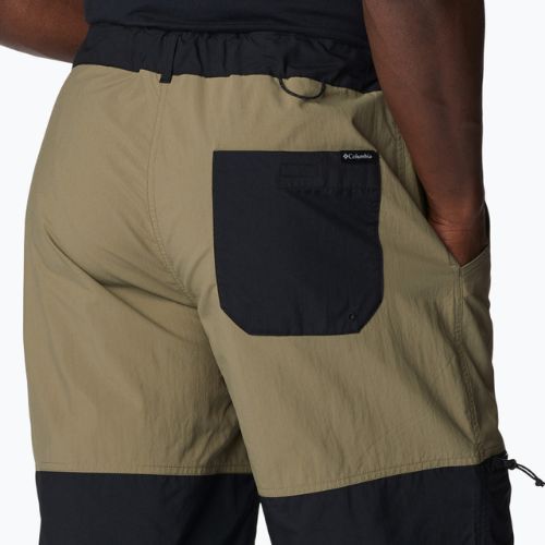 Pantaloncini da trekking Columbia Summerdry Belted verde pietra/nero da uomo