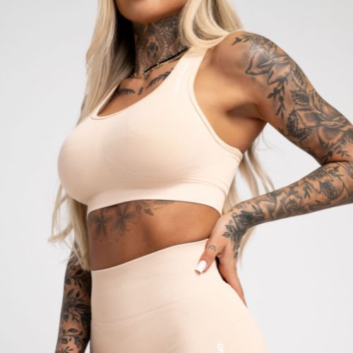 Reggiseno fitness Gym Glamour Compress almond