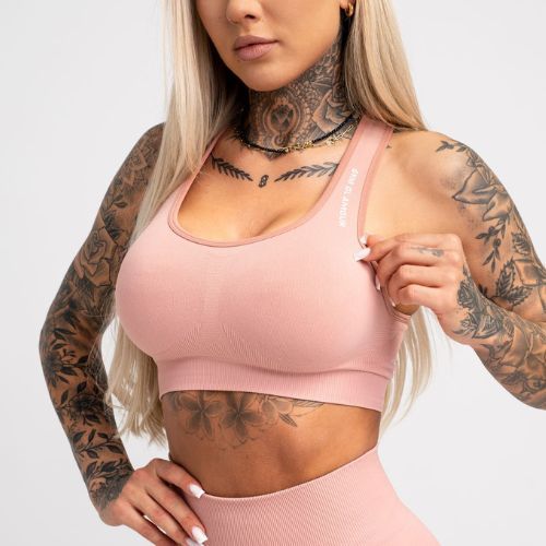 Reggiseno fitness Gym Glamour Compress rosa abbronzato