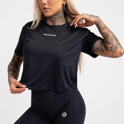Maglietta da allenamento donna Gym Glamour Sport nero