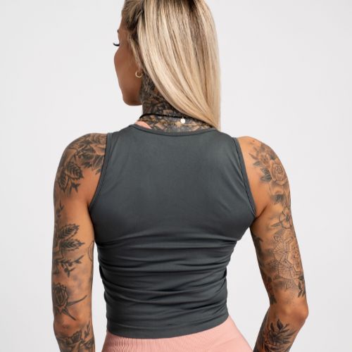 Top da allenamento donna Gym Glamour Pull-on grigio argento