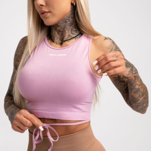 Top da allenamento da donna Gym Glamour Legato rosa