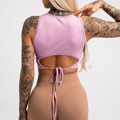 Top da allenamento da donna Gym Glamour Legato rosa