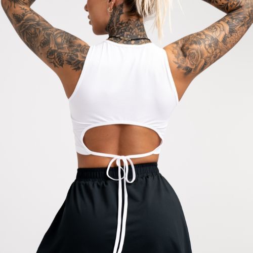 Top da allenamento donna Gym Glamour Tied bianco