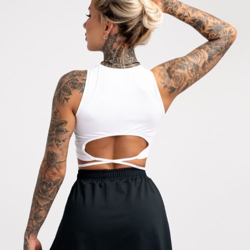 Top da allenamento donna Gym Glamour Tied bianco