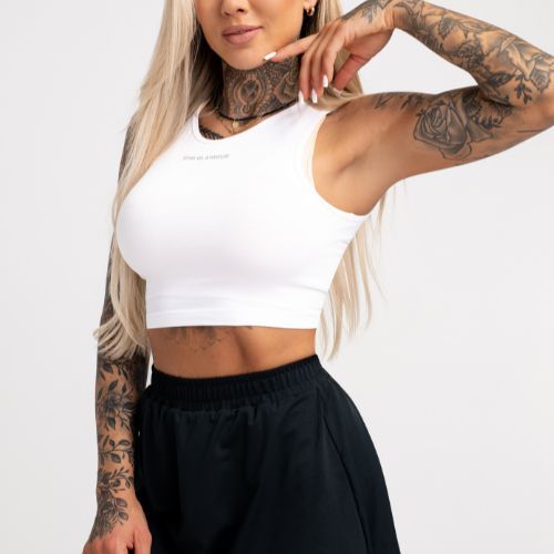 Top da allenamento donna Gym Glamour Tied bianco
