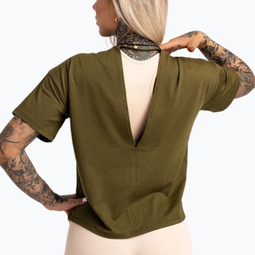 Camicia da allenamento donna Gym Glamour V kaki