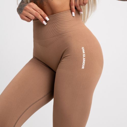 Leggings da allenamento donna Gym Glamour Compress cappuccino