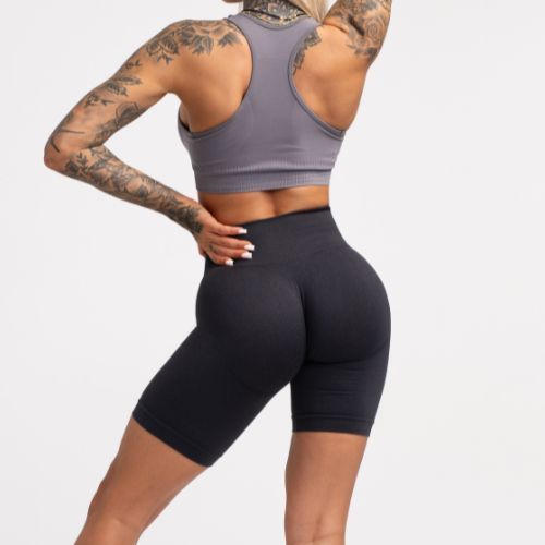 Pantaloncini da allenamento donna Gym Glamour Flexible antracite