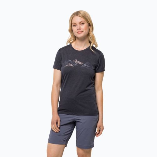 Maglietta da trekking Jack Wolfskin da donna Crosstrail Graphic grafite