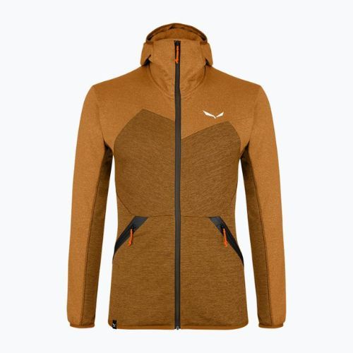 Felpa trekking uomo Salewa Puez Melange PL FZ Hoody marrone dorato melange