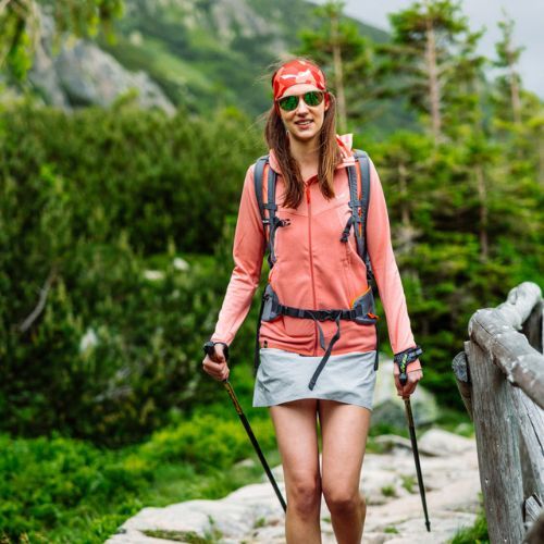 Felpa trekking Salewa donna Puez Hybrid PL FZ Hoody rosa lantana melange