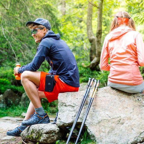 Felpa trekking Salewa donna Puez Hybrid PL FZ Hoody rosa lantana melange