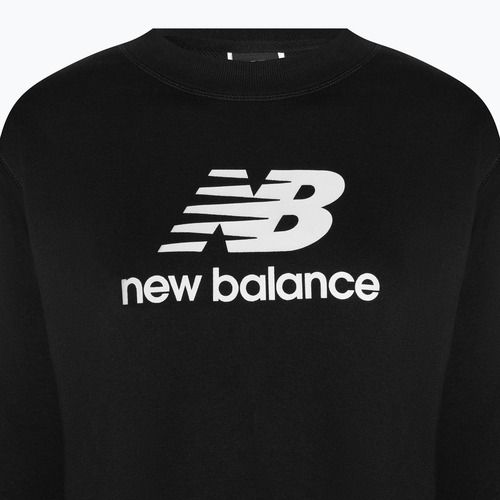 Donna New Balance Essentials Logo impilato French Terry girocollo nero