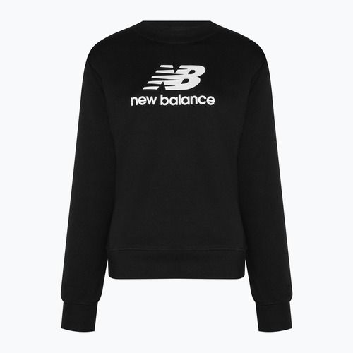 Donna New Balance Essentials Logo impilato French Terry girocollo nero