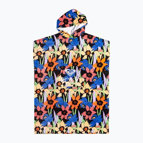 Poncho donna ROXY Stay Magical stampato a fiori color antracite