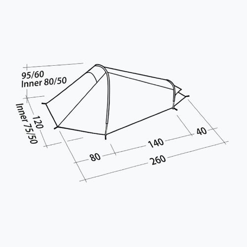 Easy Camp Geminga 100 Tenda da trekking compatta per 1 persona grigio-verde 120446