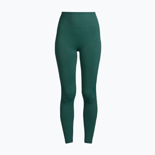 Leggings donna Casall senza cuciture a costine grafiche a vita alta verde giardino