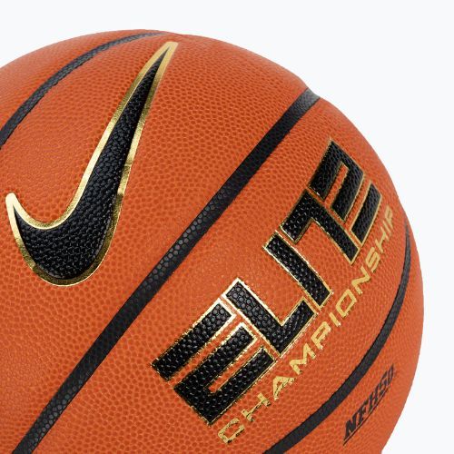 Nike Elite campionato 8P 2.0 sgonfio ambra / nero / oro metallico basket dimensioni 6