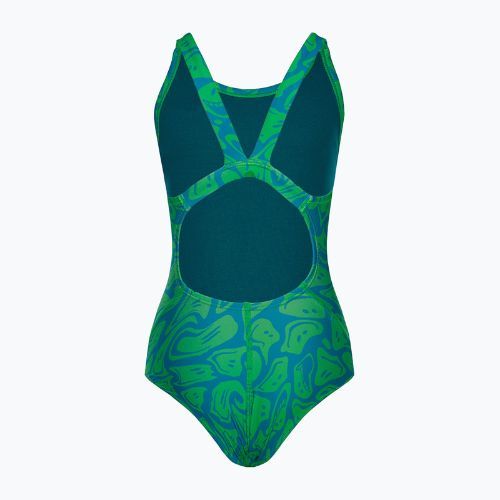 Costume intero da bambino Nike Hydrastrong Multi Print Fastback alghe elettriche