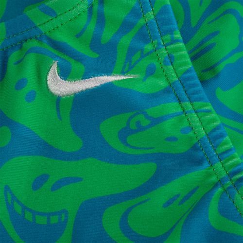 Costume intero da bambino Nike Hydrastrong Multi Print Fastback alghe elettriche