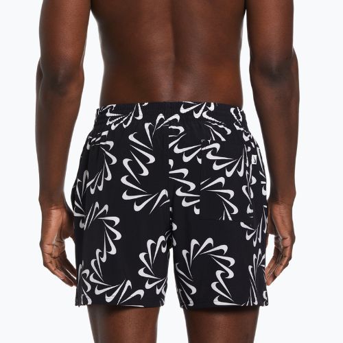 Pantaloncini da bagno Nike Swoosh Line 5" Volley da uomo, nero
