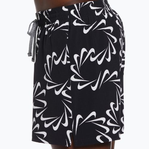 Pantaloncini da bagno Nike Swoosh Line 5" Volley da uomo, nero