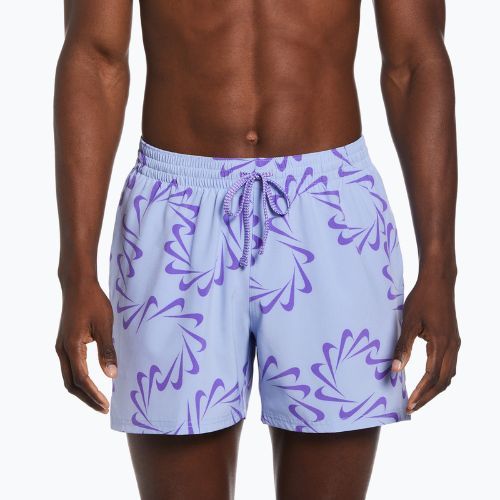 Pantaloncini da bagno Nike Swoosh Line 5" Volley Uomo cobalto bliss
