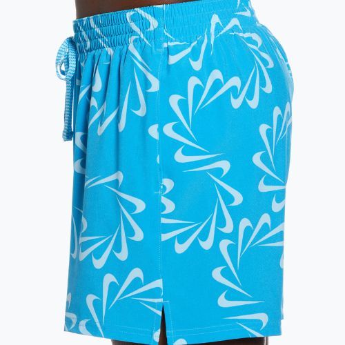 Pantaloncini da bagno da uomo Nike Swoosh Line 5" Volley blue lightning