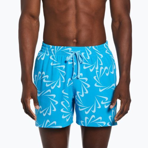 Pantaloncini da bagno da uomo Nike Swoosh Line 5" Volley blue lightning