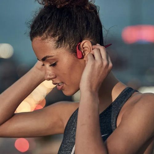 Cuffie wireless rosse Shokz OpenRun