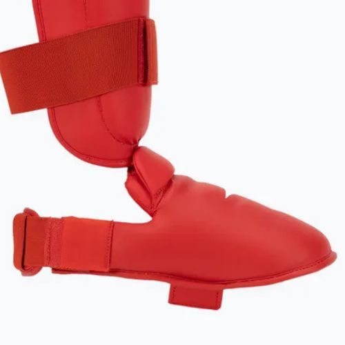 Protezioni Mizuno Instep rosse imbottite per tibia e piede 23EHA10062