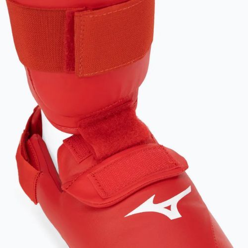 Protezioni Mizuno Instep rosse imbottite per tibia e piede 23EHA10062