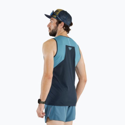 Maglia da corsa DYNAFIT Sky Tank uomo blu mirtillo/azzurro