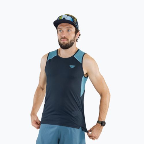 Maglia da corsa DYNAFIT Sky Tank uomo blu mirtillo/azzurro