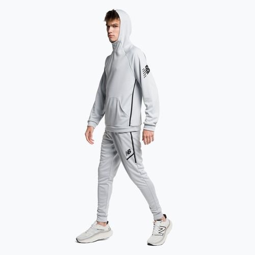 Felpa con cappuccio da allenamento New Balance Tenacity Football da uomo, alluminio chiaro