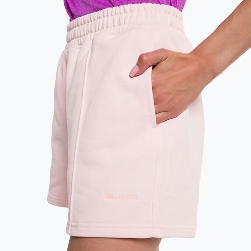 Pantaloncini da allenamento da donna New Balance Athletics Nature State French Terry lavato rosa