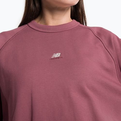 Felpa New Balance Athletics Remastered French Terry Crewneck donna lavata bordeaux