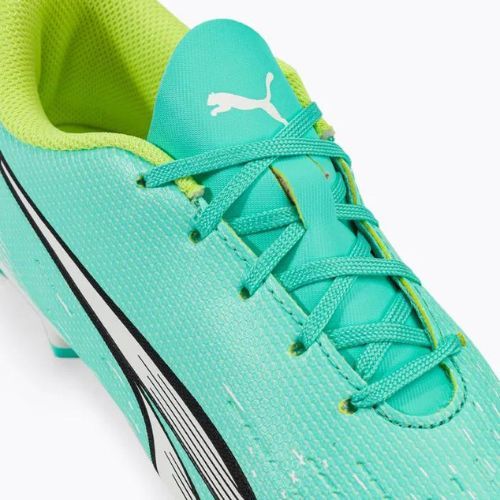 Scarpe da calcio PUMA Ultra Play FG/AG electric peppermint/puma white/fast yellow da bambino