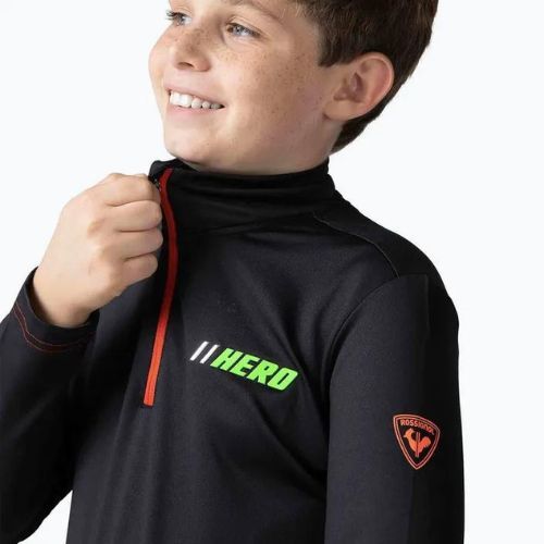 Felpa da bambino Rossignol Hero Warm Stretch nero