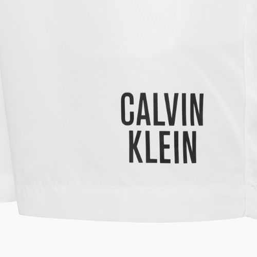 Pantaloncini da bagno Calvin Klein Medium con doppia cintura da uomo, bianco