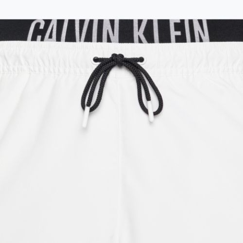 Pantaloncini da bagno Calvin Klein Medium con doppia cintura da uomo, bianco