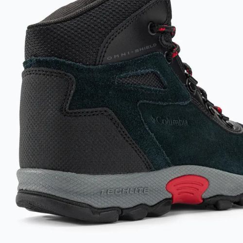 Columbia Newton Ridge Amped nero/rosso montagna, scarponcini da trekking per bambini