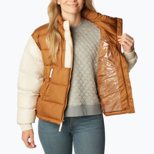 Piumino Columbia Pike Lake II Cropped marrone cammello/gesso da donna