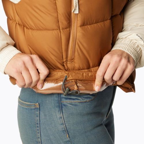 Piumino Columbia Pike Lake II Cropped marrone cammello/gesso da donna