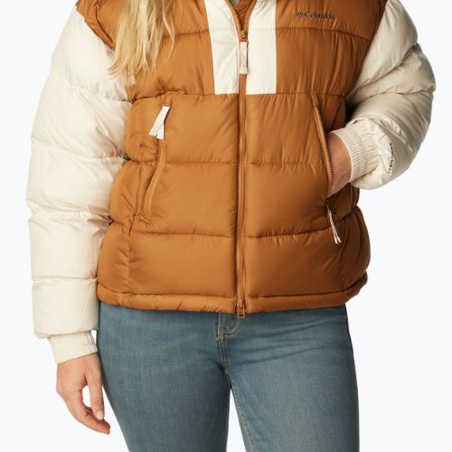 Piumino Columbia Pike Lake II Cropped marrone cammello/gesso da donna