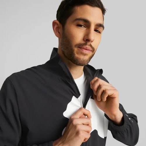 Giacca da allenamento da uomo PUMA Train Big Cat foderata in tessuto FZ puma nero